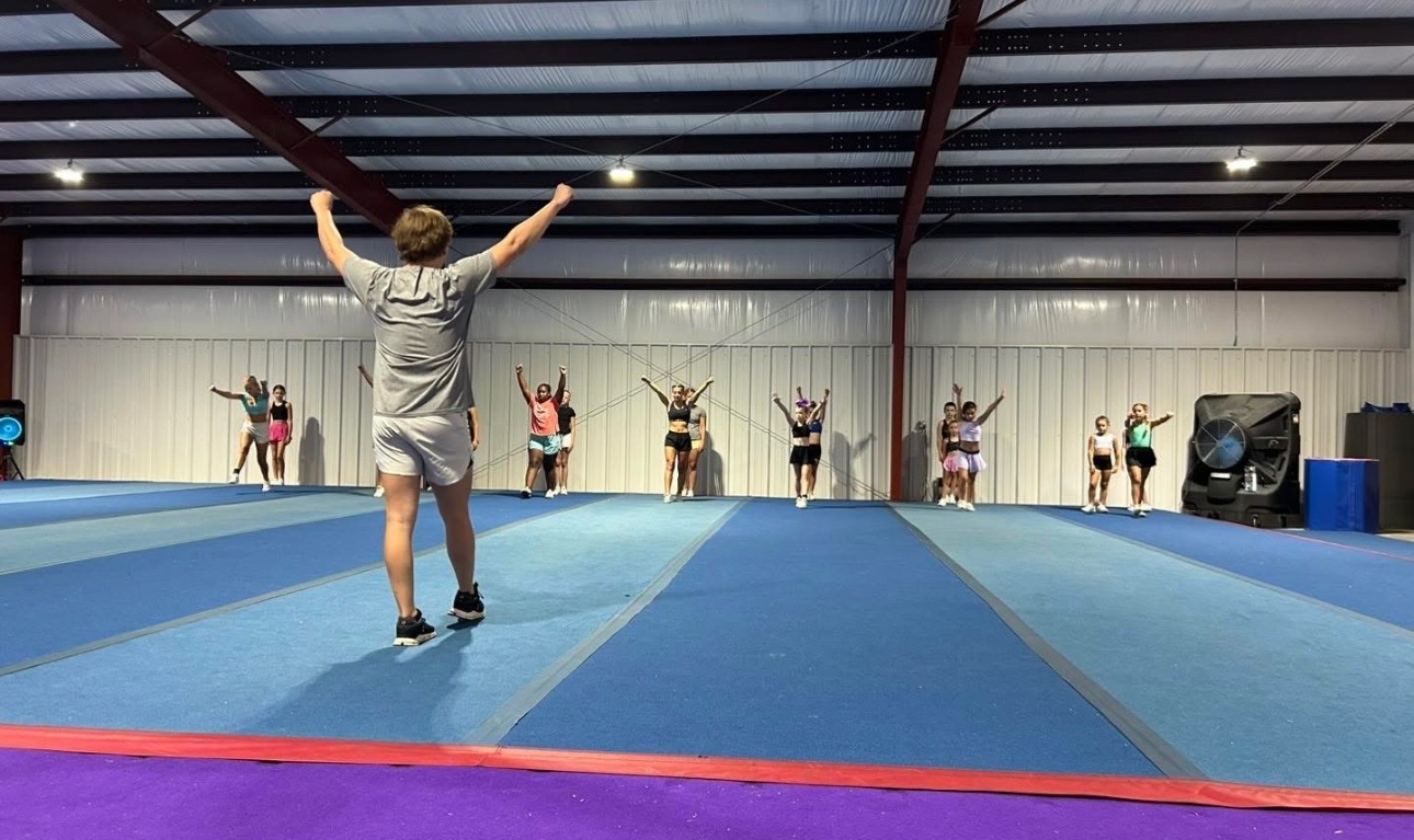Cheer team on the floor